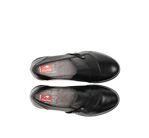 Fluchos Para Mujer. F1567 Zapatos De Piel F1567 Negro (40), 1 A 3Cm, Ninguno, Casual - 5