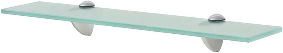 Floating Shelf Set of 2, Clear Tempered Safety Glass Wall Shelves for Bathroom & Living Room Decor, Rectangular Ledge Design, Durable Zinc Alloy Brackets