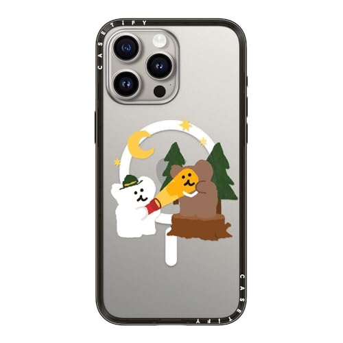 CASETiFY �R���p�N�g iPhone 15 Pro Max �P�[�X [MagSafe�Ή�/���^ �y��/�ϏՌ�] - Bear in Area - �u���b�N