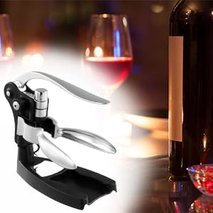 QWORK ワインオープナーセット 6ピース コルクスクリュー付き ホイルカッター ストッパー エアレーター エレガントなギフトボッ