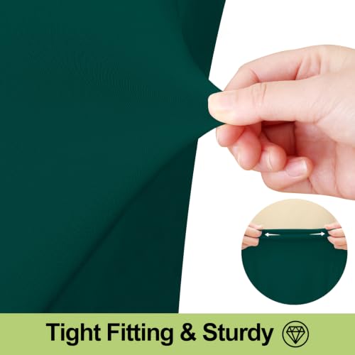 Image of Smiry 2 Pack Spandex Elastic Fitted Table Cloth Skirt for 6FT Table | Stretch Washable Table Cloth, Banquet Table Cover for Wedding, Party, Indoor & Trade Shows, (Blackish Green, 72Lx30Wx30H)
