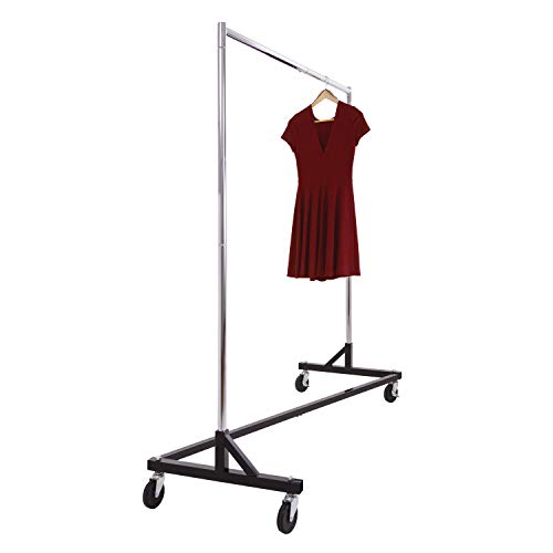 Commercial Garment Rack (Z Rack) - Rolling Clothes Rack, Z Rack With Kd Construction With Durable Square Tubing, Commercial Grade Clothing Rack, Heavy Duty Chrome Commercial Garment Rack #TOP1