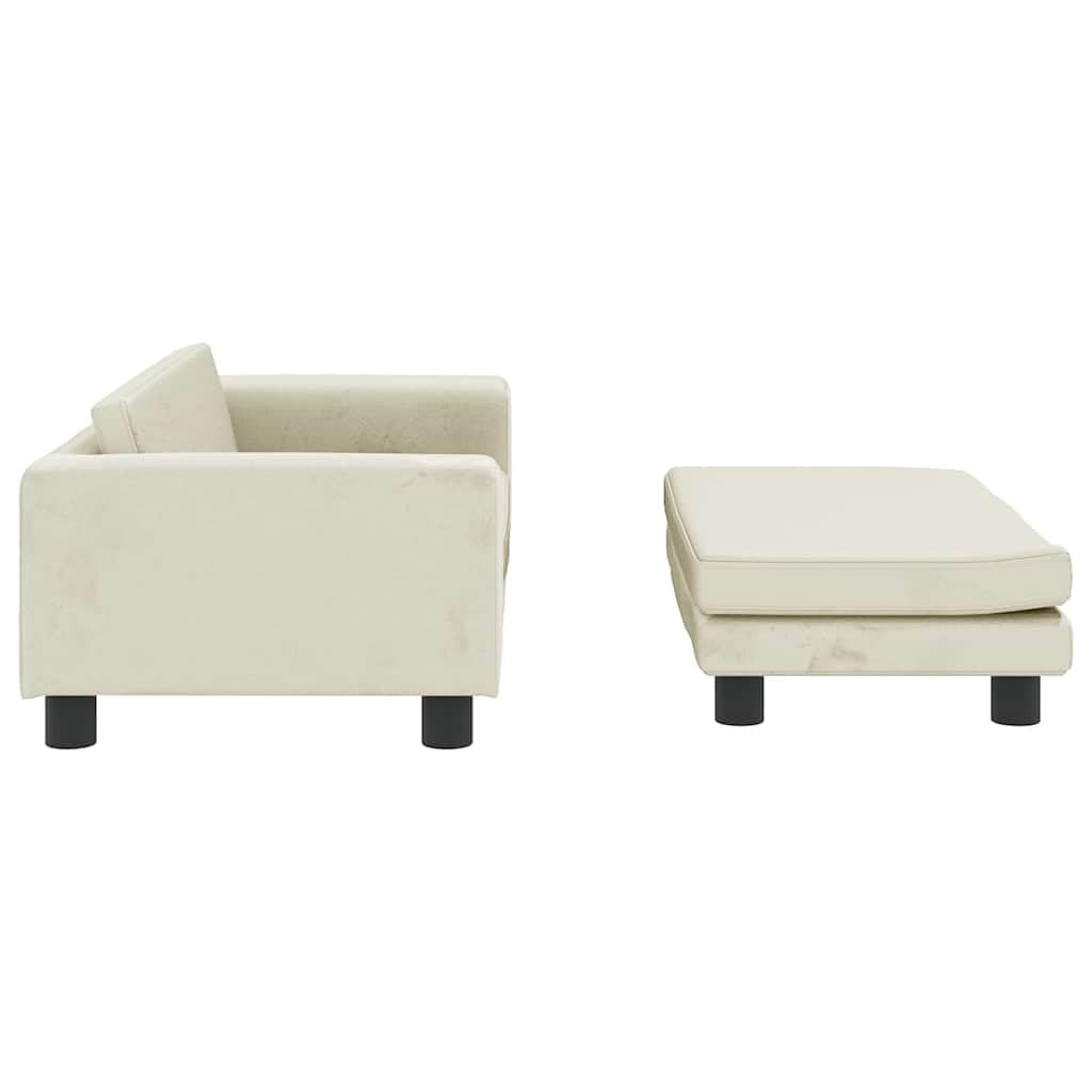 Cuccia per cani con estensione color crema, in velluto, 100 x 50 x 30 cm, con cuscino e fondo antiscivolo, morbido divano per animali domestici, lavabile, delicato sulle articolazioni