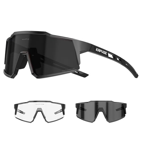 KAPVOE Photochromatische Selbsttönend Fahrradbrille TR90 Rahmen für...