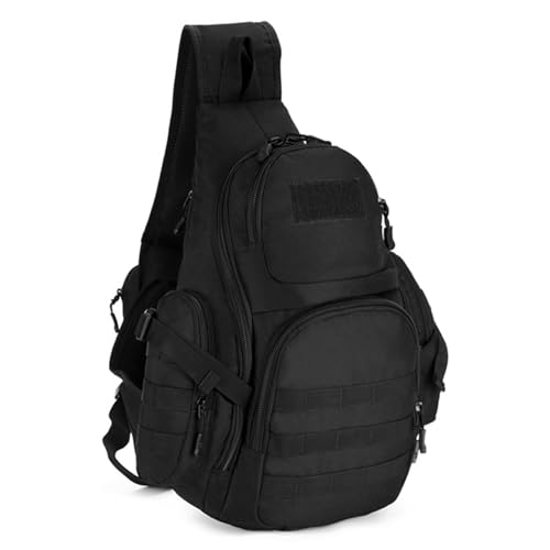 G-raphy Mochila táctica militar grande Molle, bolsa de hombro resistente al agua, mochila de asalto para iPad, para senderismo, camping, senderismo, T - Negro, 13.4" x 19.7" x 6.3"