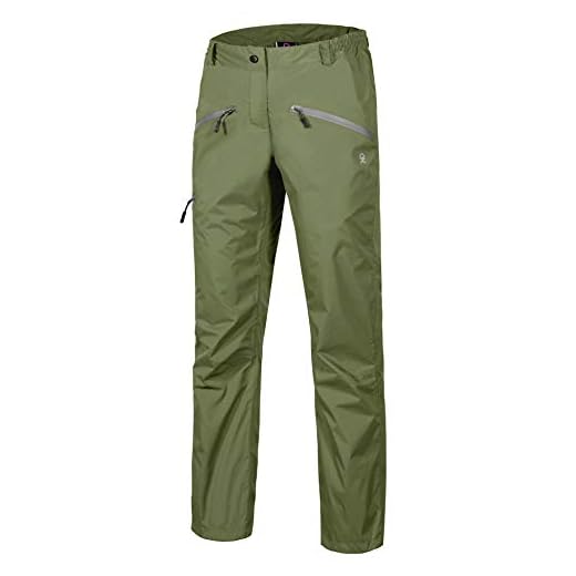 Little Donkey Andy Women's Lightweight Waterproof Rain Pants Breathable Hiking Pants for Outdoor Fishing Olive 2XL