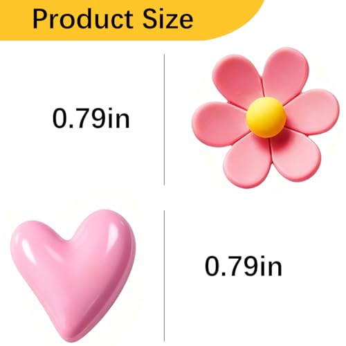 16PCS Refrigerator Magnets Flower and Love Heart Fridge Magnets Cute Colorful Decorative Magnets Funny 3D Magnet for Office Kitchen Locker