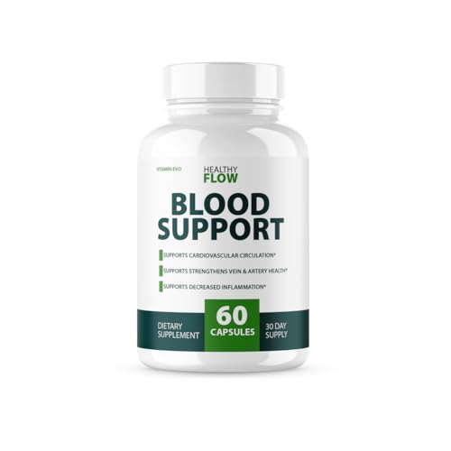 Healthy Flow Blood Support Capsules Official Healthy Flow Blood Support Advanced Formula Supplement Pills HealthyFlow All Natural Supplement Capsule Premium Pills Health and Wellness (60 Capsules)