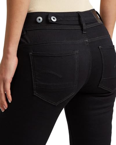 Jean G-Star Midge Saddle straight noir en denim stretch durable