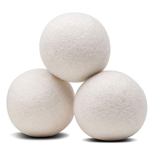 TM THAMELMART FOR BEAUTIFUL MINDS3 Pack All Natural Organic Wool Dryer Balls XL Size - Reusable Chemical-Free Natural Fabric Softener Anti-Static Reduces Clothing Wrinkles & Saves Drying Time, Handmade in Neal