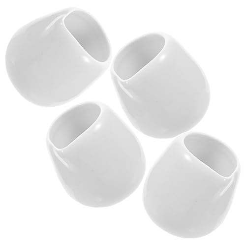 Cabilock 4Pcs Ceramic Gravy Pitcher with Spout Sauce Cups for Dripless Serving for Coffee Milk Yogurt Juice Dishwasher Safe Elegant Table Display