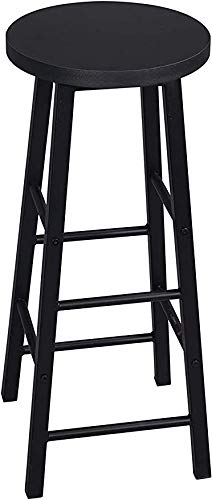 INDIAN DECOR. 45250 Bar Stools Black Barstool ONE Solid Metal Bar Stools for Home Breakfast Bar Counter Kitchen Bar Stools/Step Stool with Footrest - Black-image-11