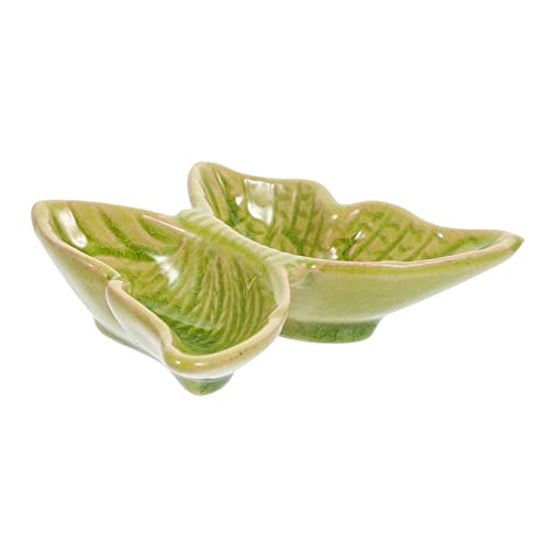 CLISPEED Plato De Condimento Recipiente para Contener Aceites Esenciales Placas De Almacenamiento De Aceite Esencial Básico Aceite Esencial De Aromaterapia Perfumado Cerámica Verde