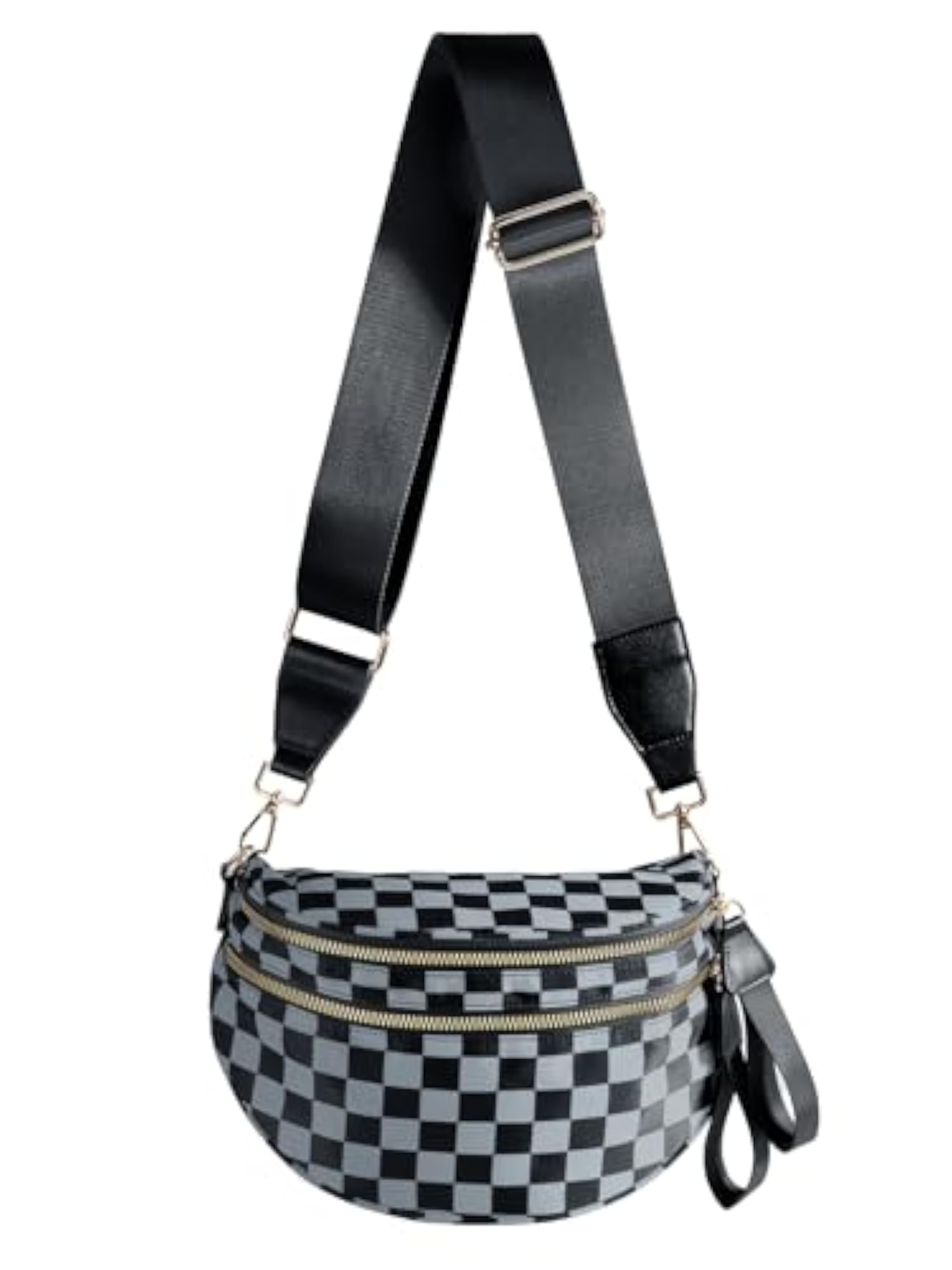 Checkered Crossbody Bum Bag for Women, Spacious Design