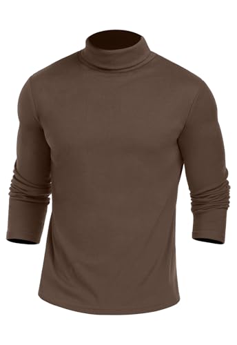 KUYIGO Men's Turtleneck Long Sleeve Turtle Neck Shirts Basic Lightweight Undershirt