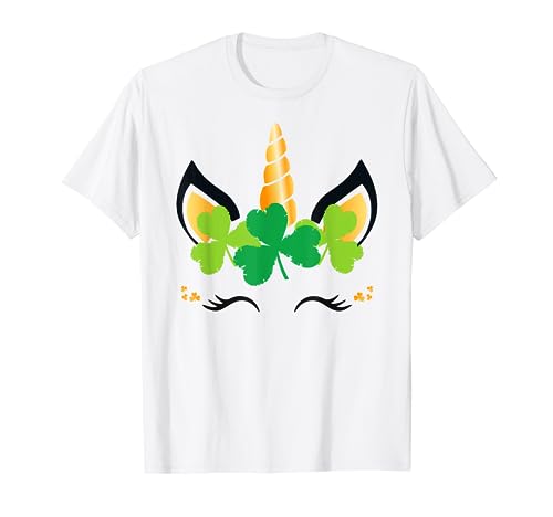 St Patricks Day Unicorn Shirt Girls Outfit Lucky Shamrock T-Shirt