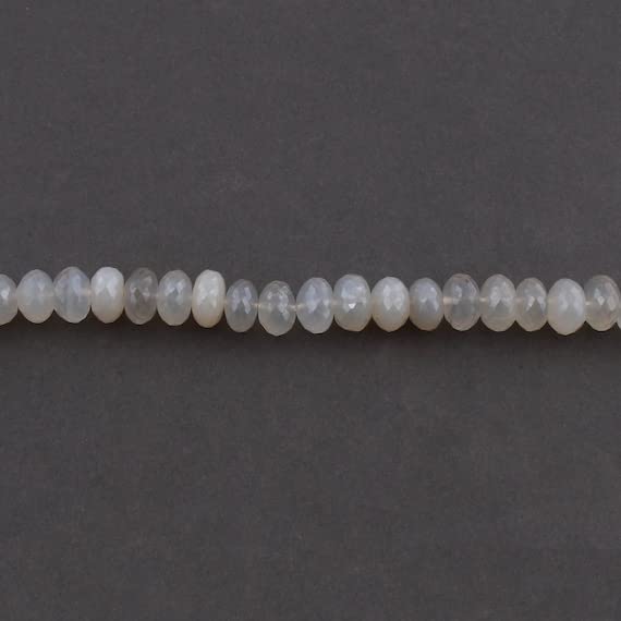LKBEADS 1 Strand White Chalcedony Faceted Rondelles - White Chalcedony Faceted Beads 10mm-12mm 7.5 Inches SB3424