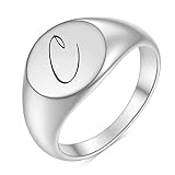 Perhiasan Wanita Cincin Chic Awal Cap Pernyataan Cincin Gadis Hadiah Aksesoris-5,C