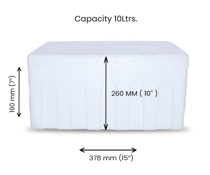 Image of 10 Litre Insulated Ice Box for Food, Medicine, Vaccines, Beverages | Hot & Cold Storage Container | Polypropylene Chiller Box for Travel, Camping, Office, Outdoor Use
