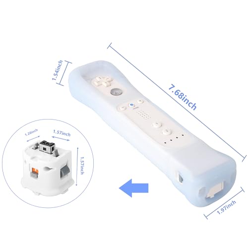 Image of 2 Pack Motion Plus Adapter with Silicon Case Sensor W for Wii Remote Controller,Motion Plus Adaptor Accelerator(White).