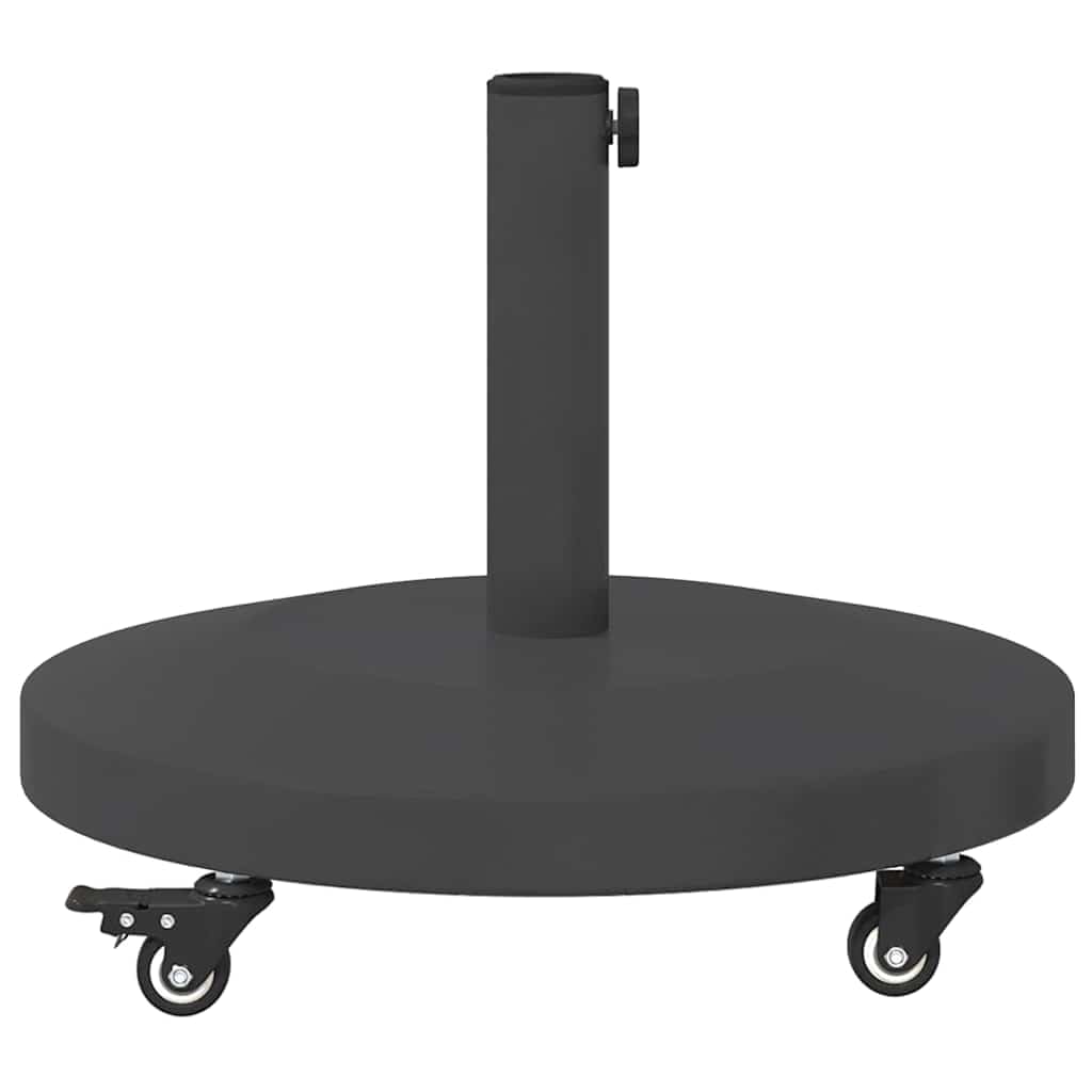 Supporto per ombrellone grigio scuro in acciaio, 48 x 48 x 32 cm, con peso e piedini regolabili, per giardino, balcone, terrazza, patio, supporto stabile e base per ombrellone