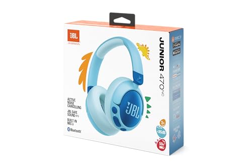 JBL Junior 470 NC, Kabellose Over-Ear Bluetooth-Kopfhörer für Kinder, Blau – Ansicht 8