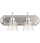 Quorum International 5094-2-265 | 2 Light Transitional Metal Damp Rated Bath Vanity in Satin Nick...