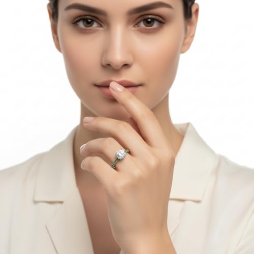 Image of Choose Your Gemstone Delicate Hidden Halo Diamond CZ Ring 925 Sterling Silver Round Shape Petite Engagement Rings Minimal Modern Design Birthday Gift Wedding Gift US Size 4 to 12