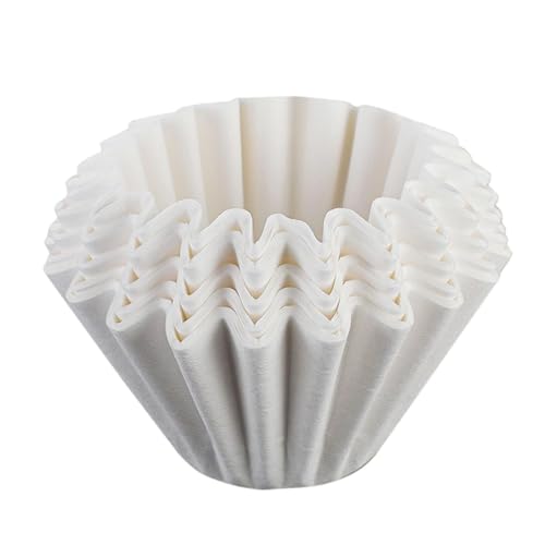 Lot de 50 filtres à café en forme de gâteau | Papier filtrant blanc à service unique pour 1 à 4 tasses, cake Cup - Bol en papier pour machines à café,...