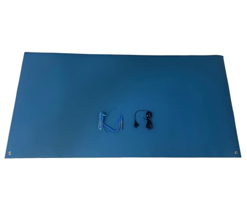 Image of CHIP QUIK CQ-ESD-MAT-2x4 2 x 4 Foot ESD Mat 2mm /0.079 inch Thick, Light Blue, 2 Buttons, Wrist Strap, Ground Cord