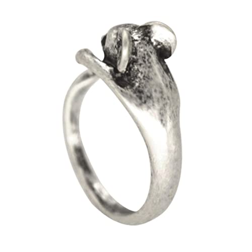 Anillo de ratón ajustable en plata para hombre y mujer pack de 4 piezas 3