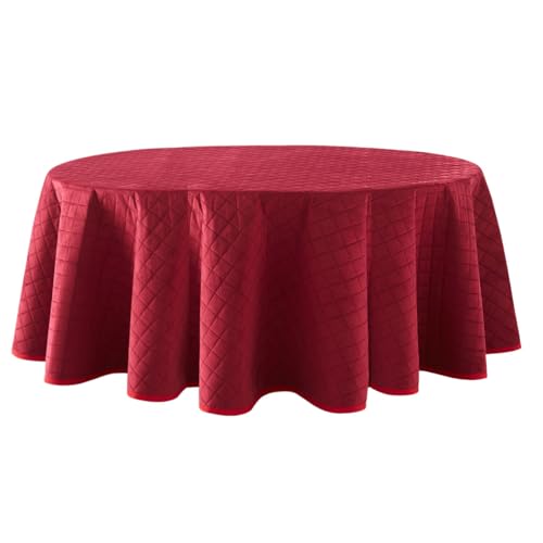 Lanovenanube Falda Camilla Velvet Acolchada, Enaguilla de Invierno Ovalada, Medida Especial, Color Rojo. Faldilla para Mesa Que Mantiene el Calor, de Tejido Aterciopelado y Tacto Extra Suave