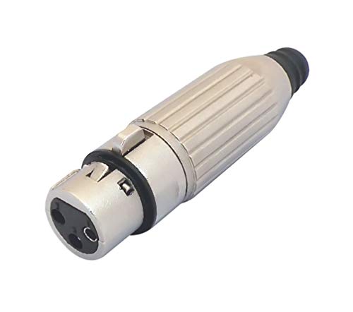 Image of MX 3 Pin XLR Microphone pin Pure Copper Nickel Plated for High Conductivity microphone (3 pin XLR Female connector, Pack of 1, Female Connector)