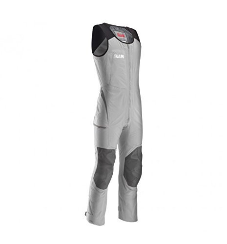 SLAM Man Technical Collection Men's 160gr NYLON TUSSOR Force 3 Long John Wetsuit Col.160 Adjustable waist and ankles closures Light grey Long John Wetsuit Small