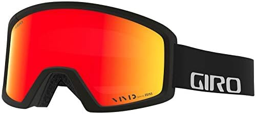 Giro Blok Ski Goggles - Snowboard Goggles for Men & Youth - Black Wordmark Strap with VIVID Ember Lens