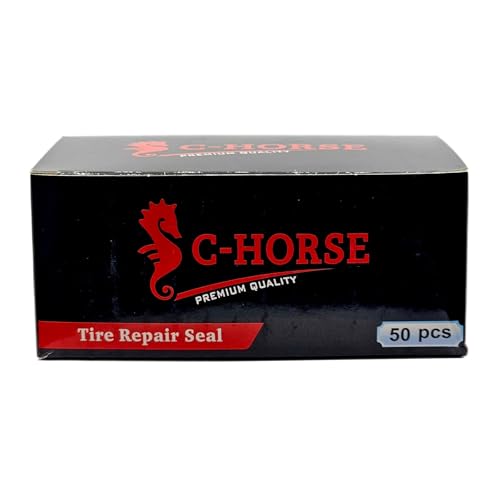 Image of C-HORSE 50 Pcs 4 inch Black Tire Repair Plugs, Tubeless Tire Plug Heavy Duty for Cars, Bikes, ATV, UTV, Mowers, SUVs - Durable Rubber Puncture Fix Tire Strings, Pack of 50