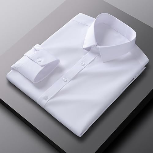 Men's Loose Long Sleeve Shirts 4 Way Stretch Casual Dress Shirts with Standard Collar Button Down Shirts - Image 6