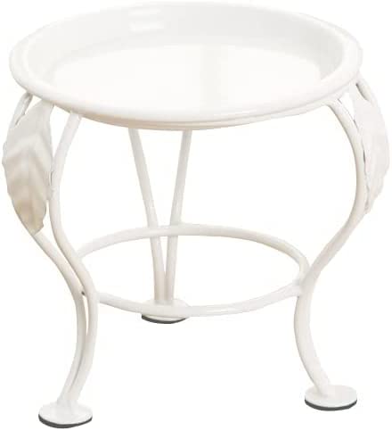Indoor Plant Holder, Flowers Pots Potted Plants Support Holder, Round Decorative Plant Riser Holder for Bedroom, Balcony, Living Room, Kitchen, Home Decor, qzjijosen (White)