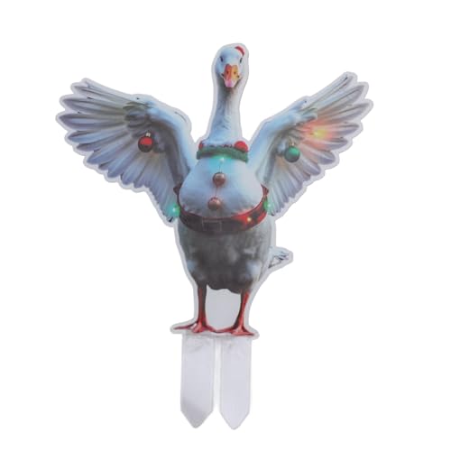 Segrehy Cartello da cortile natalizio con anatra, decorazione per esterni, adorabile design a forma di anatra, paletto da prato per le vacanze, per il percorso del giardino, in materiale (DCY008)