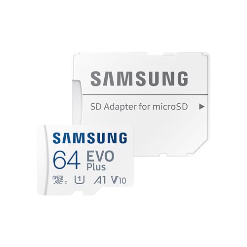 Carte MEMOIRE SAMSUNG 64G Micro SD Evo Plus 2024 avec Adaptateur SD Classe 10 Lecture 160 Mo/s Ecriture 160 Mo/s MB-MC64SA/EU