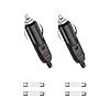 Dickno 2PCS Cigarette Lighter Male Plug, 12V/24V Aux Socket Plug with 15A/20A Fuse, LED Indicator, Car Cigarette Lighter Plug