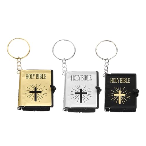 OHPHCALL Llaveros Cristianos Biblia 3 Piezas Versículos para Regalos de Comunión y Mini Juguetes Bíblicos