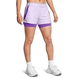 Under Armour Women's Play Up 2-in-1 Shorts, (535) Salt Purple/Lavish/White, Small
