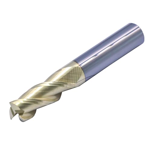 Image of BestParts 3 /8 inch 3 Flute Solid Carbide End Mill for Aluminum - ZrN Coated | 37 Degree Helix, 3 /8 inch Cutting Diameter, 3 /8 inch Shank Diameter, 1 inch Length of Cut, 2-1 /2 inch Overall Length, Square End