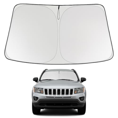 Image of Proadsy 2026 Upgrade Front Windshield Sun Shade Foldable Sunshade Protector Custom Fit 2007-2017 Jeep Compass Accessories