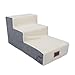 Dog Steps for High Bed, Soft Foam Liner, Sturdy Structure, 3 Steps Pet Puppy Stairs for Small Dogs Cats, Stylish Look (Grey (Cover and Liner))