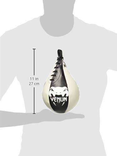 Venum Skintex Leather Speed Bag, Black/Ice, Medium #TOP4
