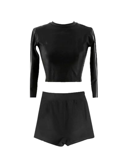 Teen Girls Swimsuit Long Sleeve Rash Guard Swimwear with UPF50+ Bathing Suits Set with Paddings（7-16Years）4