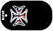 SMART BLONDE Patriotic Maltese Cross Offset Novelty Metal Dog Tag Necklace DT-3778