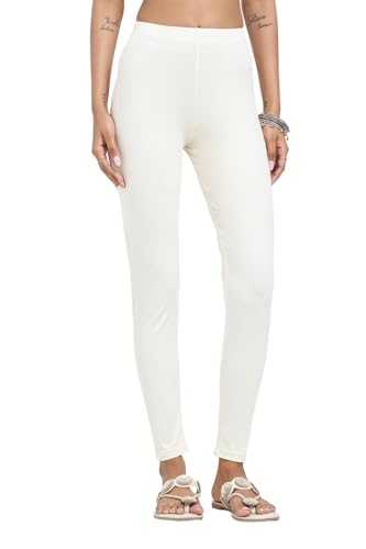 Image of Rangmanch by Pantaloons Women's Cotton Stretch Bottoms | Skinny Fit | Mid Rise Waist | Ankle Length